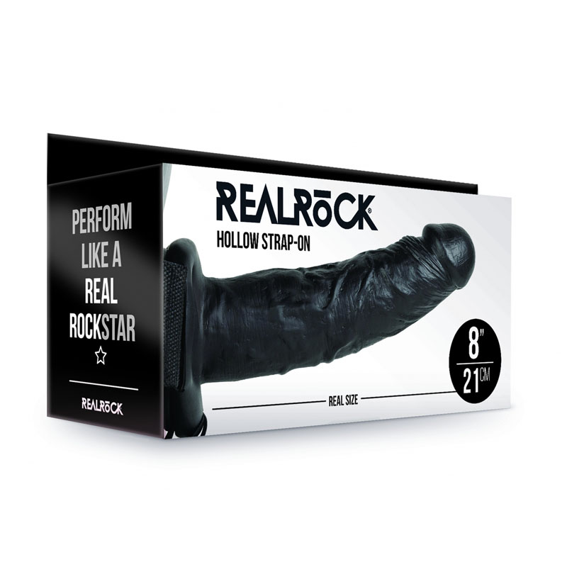 RealRock Hollow Strapon 8'' - Black